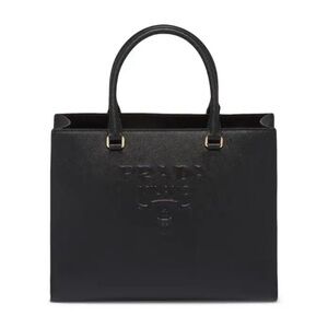 RARE Prada Large Black Saffiano Lux Leather Tote Bag